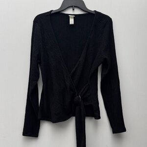 Black Wrap Crepe Top
